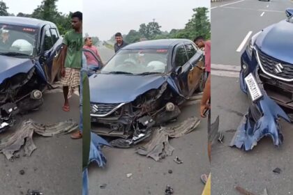 Two big incidents in Jamshedpur's Barabanki,  BJYM leader injured in car accident, JAMSHEDPUR NEWS, JAMSHEDPUR ACCIDENT NEWS TODAY, JAMSHEDPUR DOUBLE ACCIDENT 