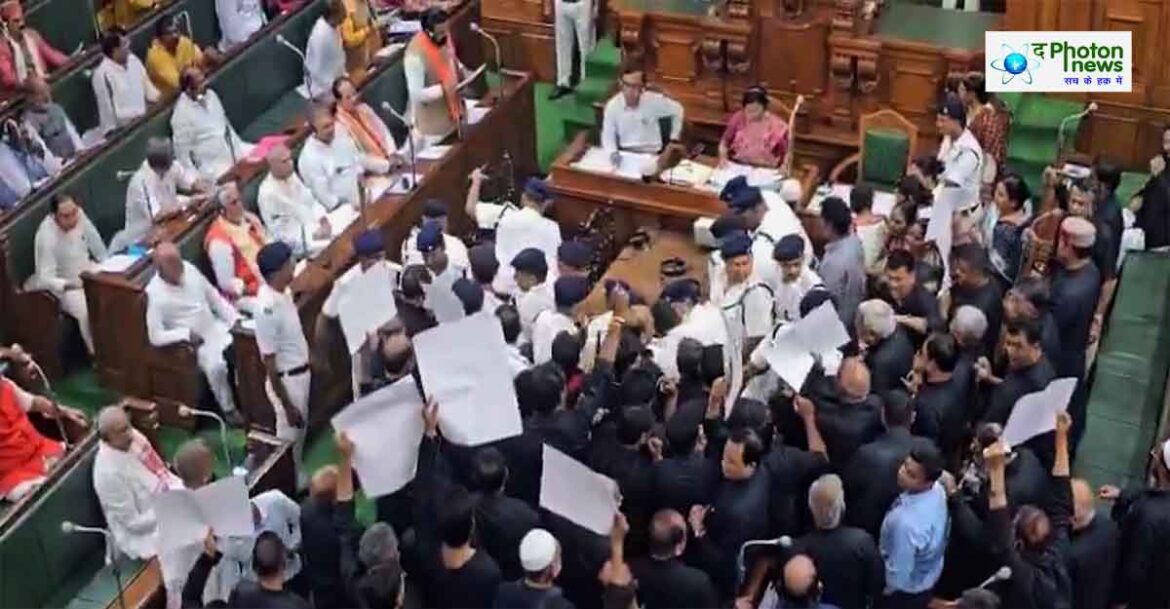 bihar-assembly-uproar-chairs-thrown-opposition-demands-sir-discussion