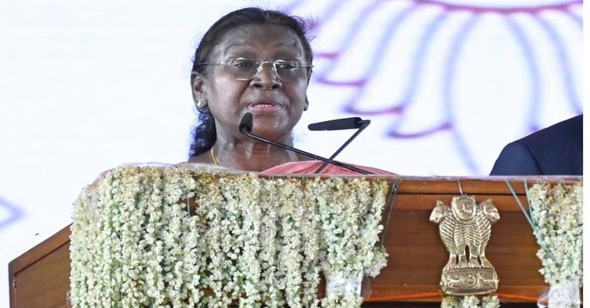 President Droupadi Murmu delivering speech on women's education at Ayush University Gorakhpur