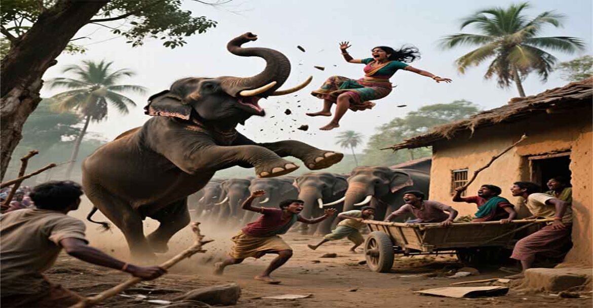 Bokaro gomia wild elephant attack woman