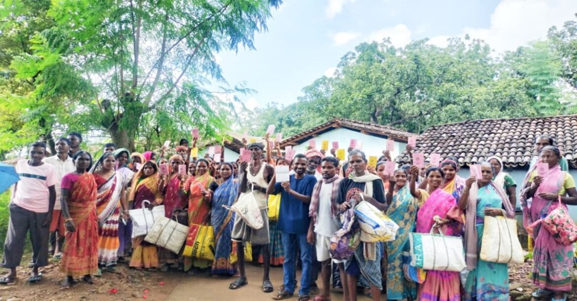 Cardholders protesting ration distribution issues in West Singhbhum