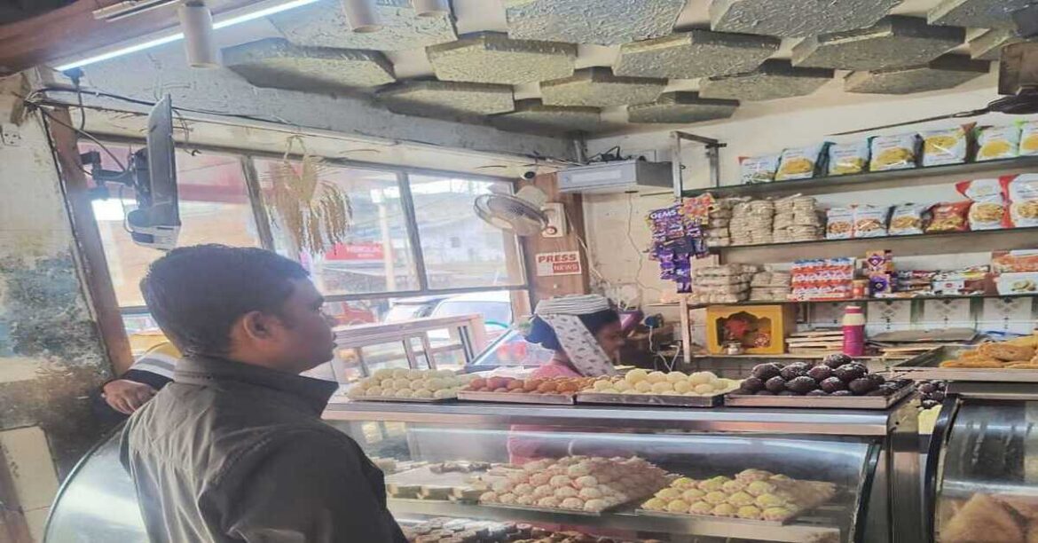 Food safety officer inspecting sweets, cakes and retail shops in Chaibasa