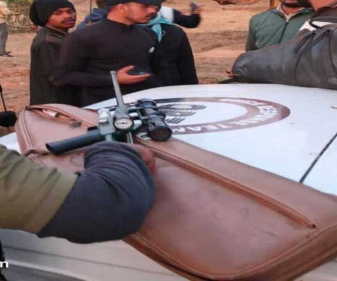 Tranquilizer gun shot for elephant