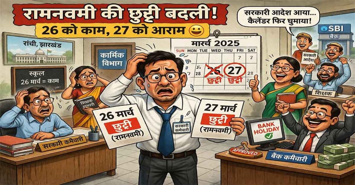 Ram Navami holiday date change Jharkhand 2026