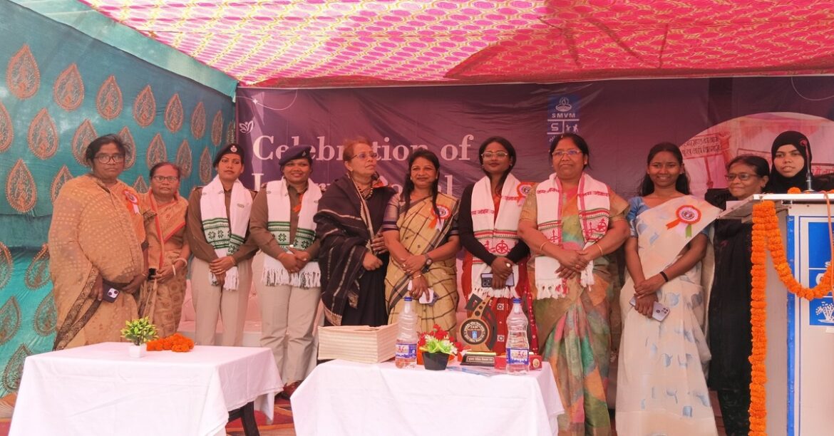 Women participating in International Women's Day program on “Meri Shakti Meri Pehchan” theme in Chaibasa.