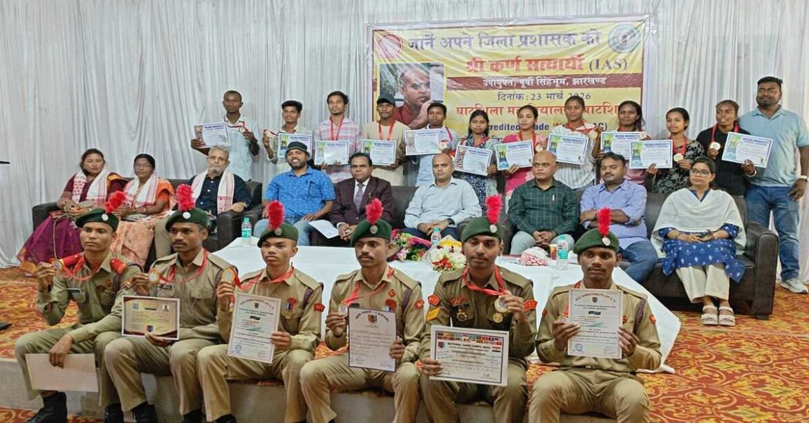 DC Karan Satyarthi interacting with rural students highlighting their talent