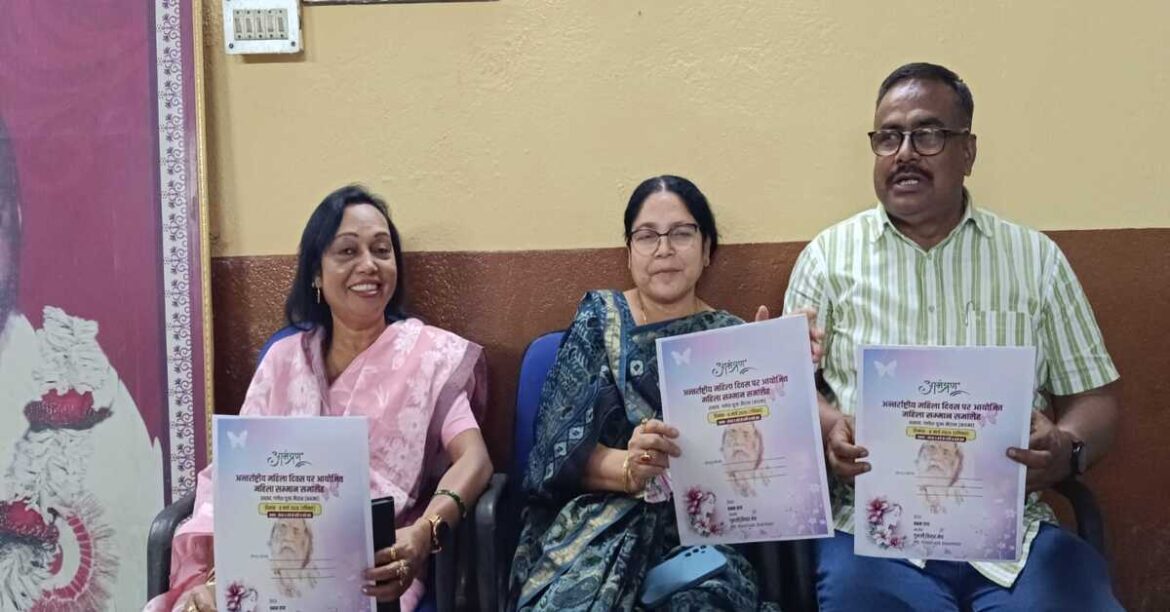 Women being honoured during International Women's Day ceremony in Kadma Jamshedpur